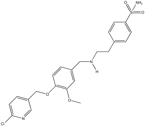 4-[2-({4-[(6-chloro-3-pyridinyl)methoxy]-3-methoxybenzyl}amino)ethyl]benzenesulfonamide Struktur
