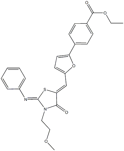 ethyl 4-(5-{[3-(2-methoxyethyl)-4-oxo-2-(phenylimino)-1,3-thiazolidin-5-ylidene]methyl}-2-furyl)benzoate