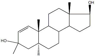 3,5,10,13-tetramethyl-4,5,6,7,8,9,10,11,12,13,14,15,16,17-tetradecahydro-3H-cyclopenta[a]phenanthrene-3,17-diol 化学構造式