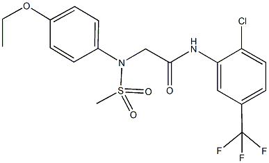N-[2-chloro-5-(trifluoromethyl)phenyl]-2-[4-ethoxy(methylsulfonyl)anilino]acetamide Struktur