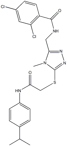 2,4-dichloro-N-[(5-{[2-(4-isopropylanilino)-2-oxoethyl]thio}-4-methyl-4H-1,2,4-triazol-3-yl)methyl]benzamide Struktur