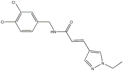 N-(3,4-dichlorobenzyl)-3-(1-ethyl-1H-pyrazol-4-yl)acrylamide Struktur
