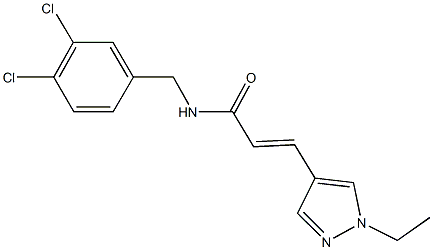 N-(3,4-dichlorobenzyl)-3-(1-ethyl-1H-pyrazol-4-yl)acrylamide,,结构式