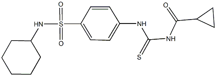 N-cyclohexyl-4-({[(cyclopropylcarbonyl)amino]carbothioyl}amino)benzenesulfonamide Struktur
