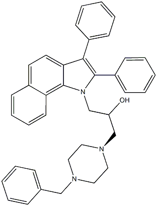 1-(4-benzyl-1-piperazinyl)-3-(2,3-diphenyl-1H-benzo[g]indol-1-yl)-2-propanol|