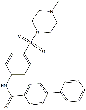 N-{4-[(4-methyl-1-piperazinyl)sulfonyl]phenyl}[1,1'-biphenyl]-4-carboxamide,,结构式