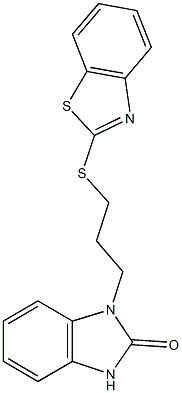 1-[3-(1,3-benzothiazol-2-ylsulfanyl)propyl]-1,3-dihydro-2H-benzimidazol-2-one Structure