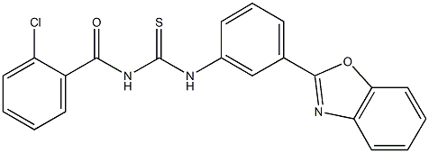 N-[3-(1,3-benzoxazol-2-yl)phenyl]-N'-(2-chlorobenzoyl)thiourea 化学構造式