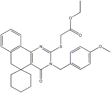  ethyl {[3-(4-methoxybenzyl)-4-oxo-3,4,5,6-tetrahydrospiro(benzo[h]quinazoline-5,1'-cyclohexane)-2-yl]sulfanyl}acetate