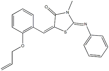 5-[2-(allyloxy)benzylidene]-3-methyl-2-(phenylimino)-1,3-thiazolidin-4-one Structure