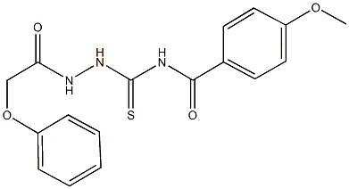 4-methoxy-N-{[2-(phenoxyacetyl)hydrazino]carbothioyl}benzamide Structure