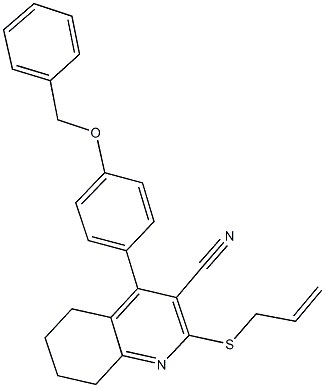 2-(allylsulfanyl)-4-[4-(benzyloxy)phenyl]-5,6,7,8-tetrahydro-3-quinolinecarbonitrile Structure
