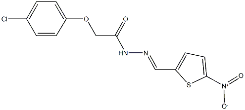 2-(4-chlorophenoxy)-N'-({5-nitrothien-2-yl}methylene)acetohydrazide,,结构式