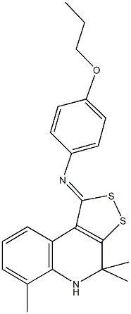 N-(4-propoxyphenyl)-N-(4,4,6-trimethyl-4,5-dihydro-1H-[1,2]dithiolo[3,4-c]quinolin-1-ylidene)amine 结构式