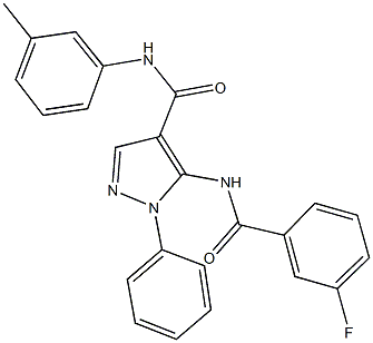 5-[(3-fluorobenzoyl)amino]-N-(3-methylphenyl)-1-phenyl-1H-pyrazole-4-carboxamide 结构式