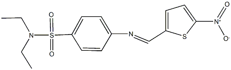 N,N-diethyl-4-[({5-nitrothien-2-yl}methylene)amino]benzenesulfonamide 化学構造式