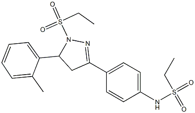 N-{4-[1-(ethylsulfonyl)-5-(2-methylphenyl)-4,5-dihydro-1H-pyrazol-3-yl]phenyl}ethanesulfonamide Struktur