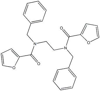 N-benzyl-N-{2-[benzyl(2-furoyl)amino]ethyl}-2-furamide 化学構造式