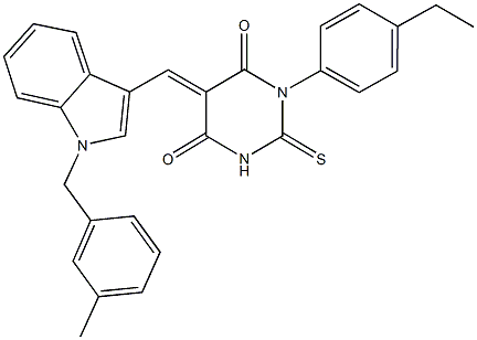 1-(4-ethylphenyl)-5-{[1-(3-methylbenzyl)-1H-indol-3-yl]methylene}-2-thioxodihydro-4,6(1H,5H)-pyrimidinedione|