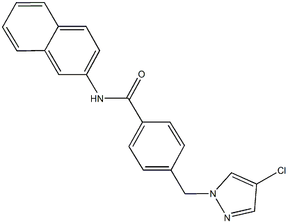 4-[(4-chloro-1H-pyrazol-1-yl)methyl]-N-(2-naphthyl)benzamide,,结构式