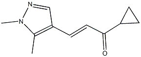 1-cyclopropyl-3-(1,5-dimethyl-1H-pyrazol-4-yl)-2-propen-1-one Struktur