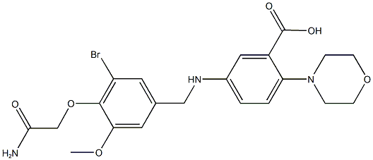 5-{[4-(2-amino-2-oxoethoxy)-3-bromo-5-methoxybenzyl]amino}-2-(4-morpholinyl)benzoic acid