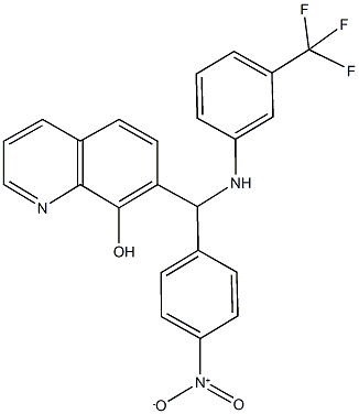 7-{{4-nitrophenyl}[3-(trifluoromethyl)anilino]methyl}-8-quinolinol Structure