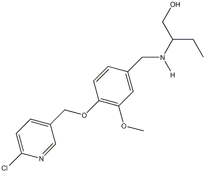 2-({4-[(6-chloro-3-pyridinyl)methoxy]-3-methoxybenzyl}amino)-1-butanol Structure