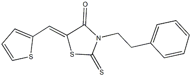 3-(2-phenylethyl)-5-(2-thienylmethylene)-2-thioxo-1,3-thiazolidin-4-one,,结构式