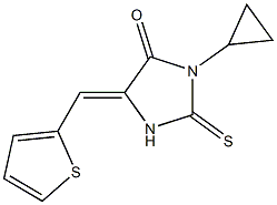 3-cyclopropyl-5-(2-thienylmethylene)-2-thioxo-4-imidazolidinone,,结构式