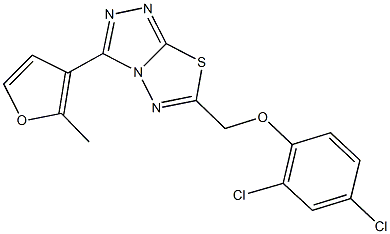 2,4-dichlorophenyl [3-(2-methyl-3-furyl)[1,2,4]triazolo[3,4-b][1,3,4]thiadiazol-6-yl]methyl ether,,结构式
