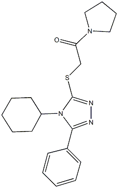 4-cyclohexyl-5-phenyl-4H-1,2,4-triazol-3-yl 2-oxo-2-(1-pyrrolidinyl)ethyl sulfide,,结构式