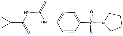 N-(cyclopropylcarbonyl)-N'-[4-(pyrrolidin-1-ylsulfonyl)phenyl]thiourea 结构式