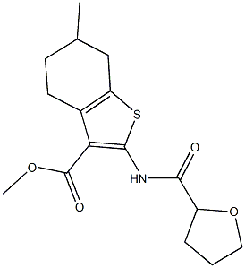 methyl 6-methyl-2-[(tetrahydro-2-furanylcarbonyl)amino]-4,5,6,7-tetrahydro-1-benzothiophene-3-carboxylate