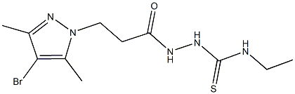 2-[3-(4-bromo-3,5-dimethyl-1H-pyrazol-1-yl)propanoyl]-N-ethylhydrazinecarbothioamide,,结构式