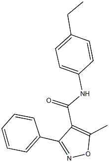 N-(4-ethylphenyl)-5-methyl-3-phenyl-4-isoxazolecarboxamide Structure