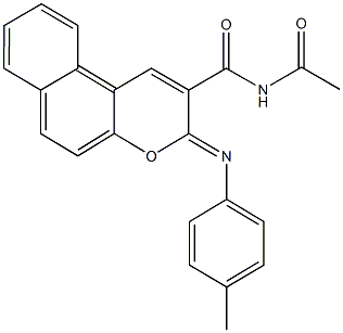 N-acetyl-3-[(4-methylphenyl)imino]-3H-benzo[f]chromene-2-carboxamide 结构式
