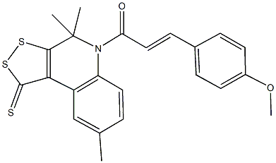 5-[3-(4-methoxyphenyl)acryloyl]-4,4,8-trimethyl-4,5-dihydro-1H-[1,2]dithiolo[3,4-c]quinoline-1-thione Structure