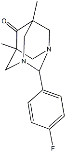 2-(4-fluorophenyl)-5,7-dimethyl-1,3-diazatricyclo[3.3.1.1~3,7~]decan-6-one Struktur