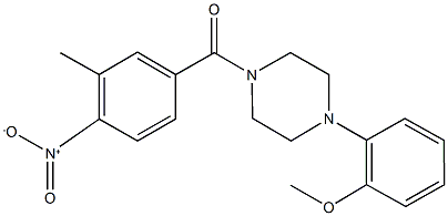 1-{4-nitro-3-methylbenzoyl}-4-(2-methoxyphenyl)piperazine,,结构式