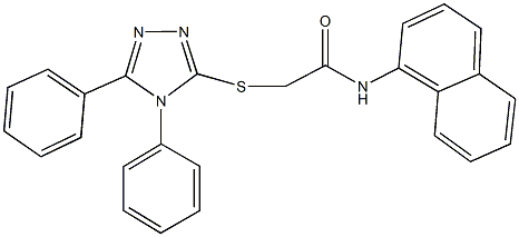 2-[(4,5-diphenyl-4H-1,2,4-triazol-3-yl)sulfanyl]-N-(1-naphthyl)acetamide 化学構造式