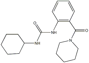 N-cyclohexyl-N'-[2-(1-piperidinylcarbonyl)phenyl]urea 化学構造式