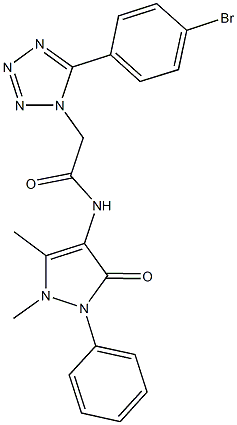 2-[5-(4-bromophenyl)-1H-tetraazol-1-yl]-N-(1,5-dimethyl-3-oxo-2-phenyl-2,3-dihydro-1H-pyrazol-4-yl)acetamide Struktur