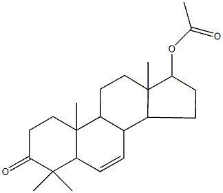 4,4,10,13-tetramethyl-3-oxo-2,3,4,5,8,9,10,11,12,13,14,15,16,17-tetradecahydro-1H-cyclopenta[a]phenanthren-17-yl acetate Struktur