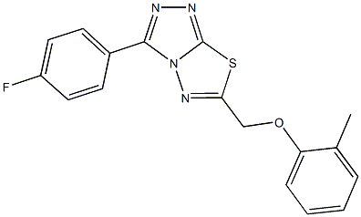 [3-(4-fluorophenyl)[1,2,4]triazolo[3,4-b][1,3,4]thiadiazol-6-yl]methyl 2-methylphenyl ether 结构式