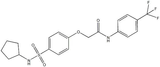 2-{4-[(cyclopentylamino)sulfonyl]phenoxy}-N-[4-(trifluoromethyl)phenyl]acetamide Struktur