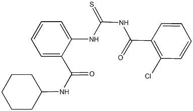 2-({[(2-chlorobenzoyl)amino]carbothioyl}amino)-N-cyclohexylbenzamide 结构式