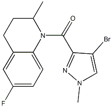 1-[(4-bromo-1-methyl-1H-pyrazol-3-yl)carbonyl]-6-fluoro-2-methyl-1,2,3,4-tetrahydroquinoline