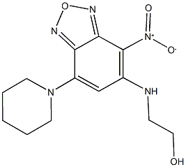 2-{[4-nitro-7-(1-piperidinyl)-2,1,3-benzoxadiazol-5-yl]amino}ethanol 化学構造式