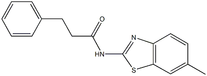 N-(6-methyl-1,3-benzothiazol-2-yl)-3-phenylpropanamide Structure